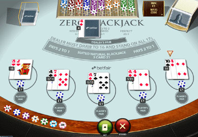 Zero Blackjack strategy