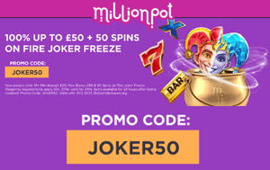 MillionPot Casino bonuses