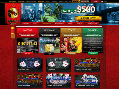 The mandarin palace online casino