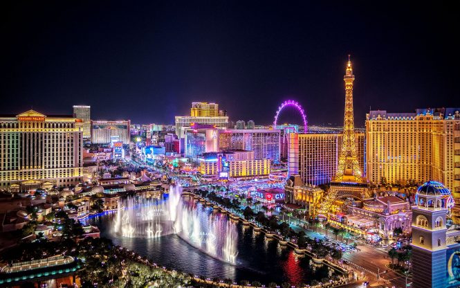 Las Vegas strip at night