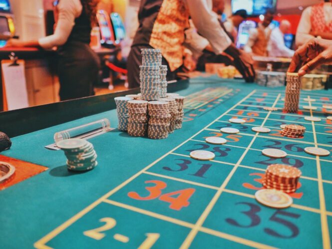 Players at a casino Roulette table